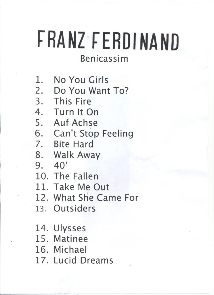 Setlist Franz Ferdinand 2009
